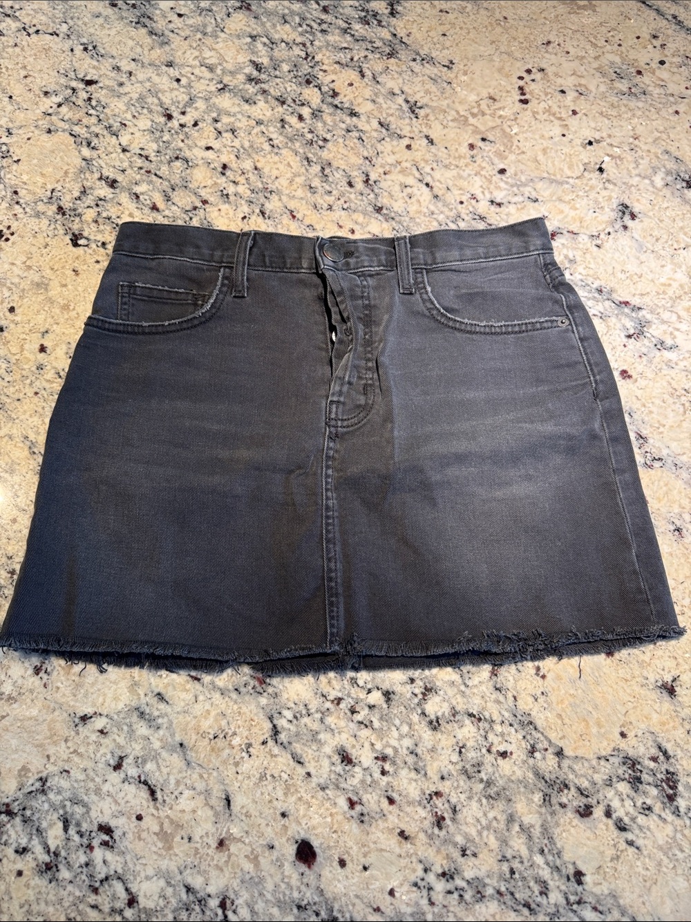 Current/Elliott Classic Black Denim Mini Skirt - Casual Everyday Style